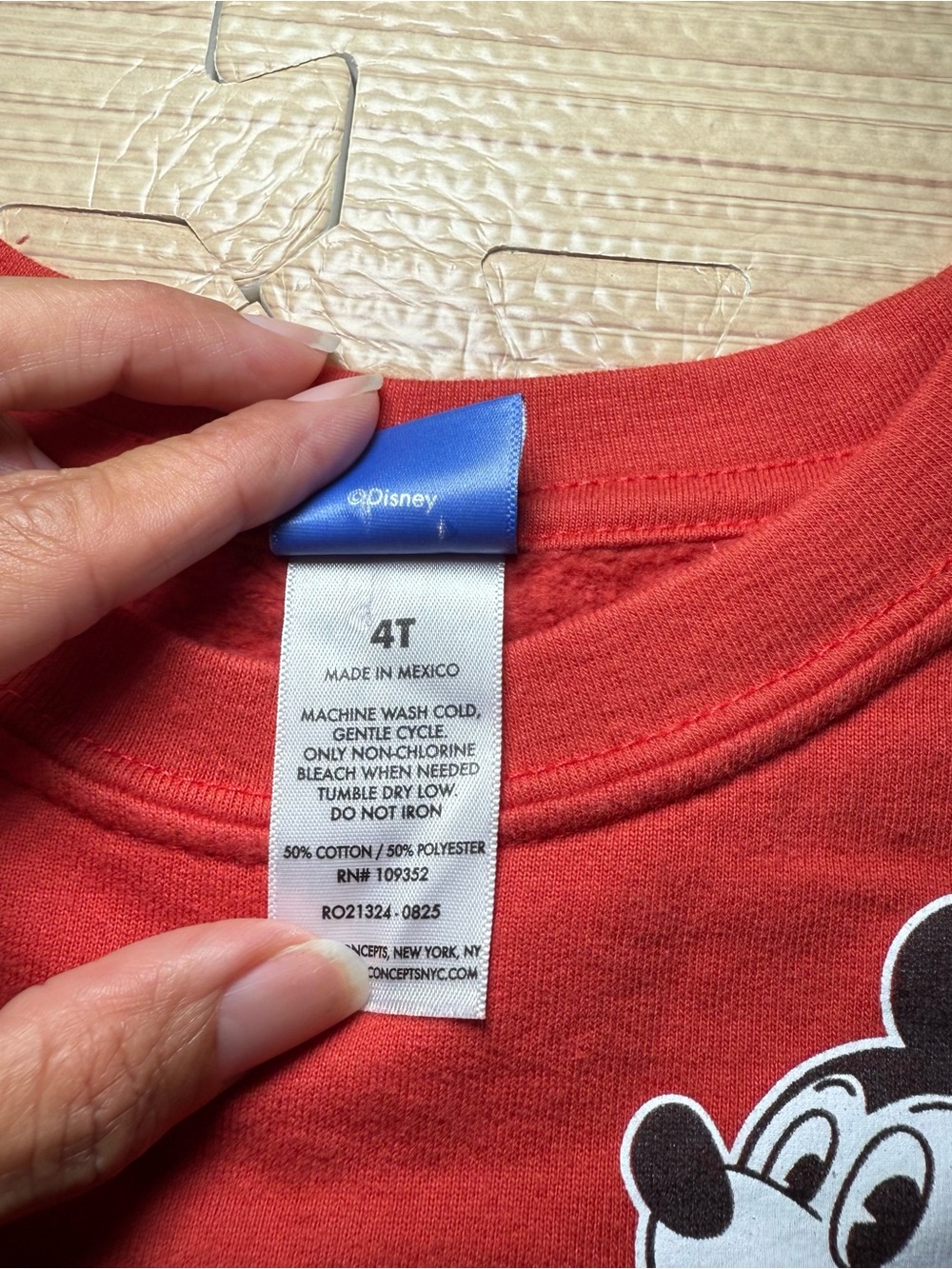 Disney Mickey Mouse Toddler Sweatshirt 4T Red Long Sleeve Boys Pullover - Picture 8 of 9